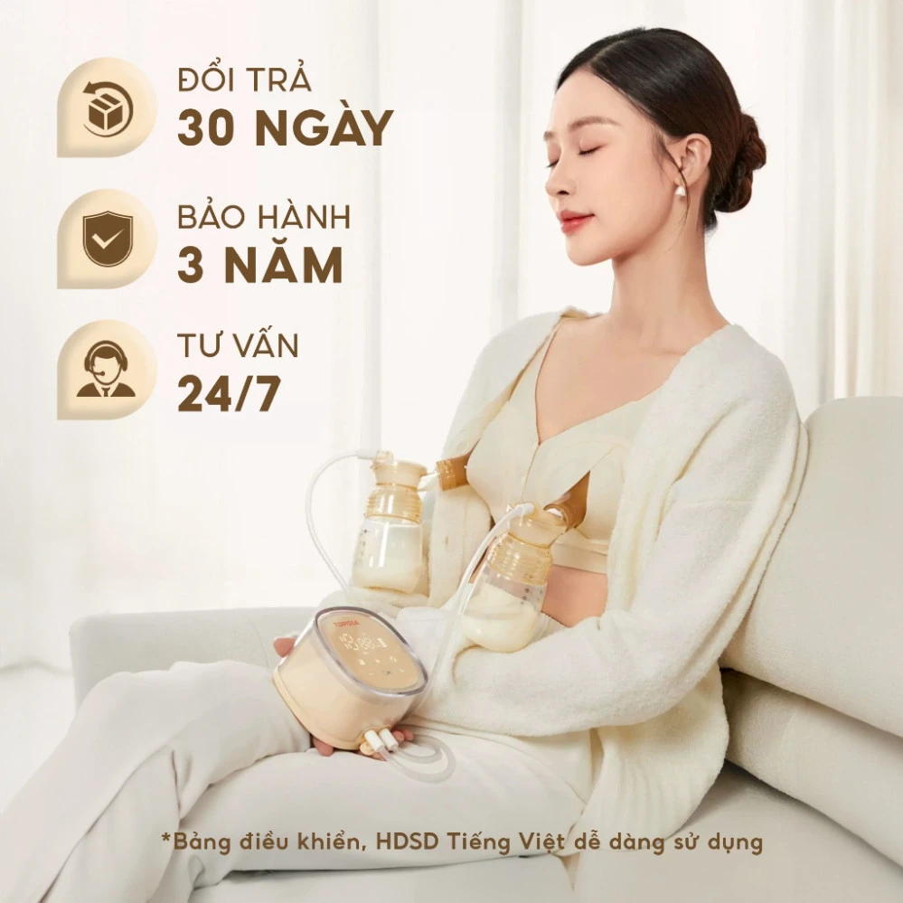 Máy hút sữa điện đôi TG - 8166 cao cấp TOPGIAKIDS không dây, đa chế độ massage êm ái.